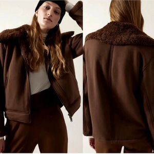 Athleta Westbound Modal Sherpa Mahogany Brown Jacket EUC Medium